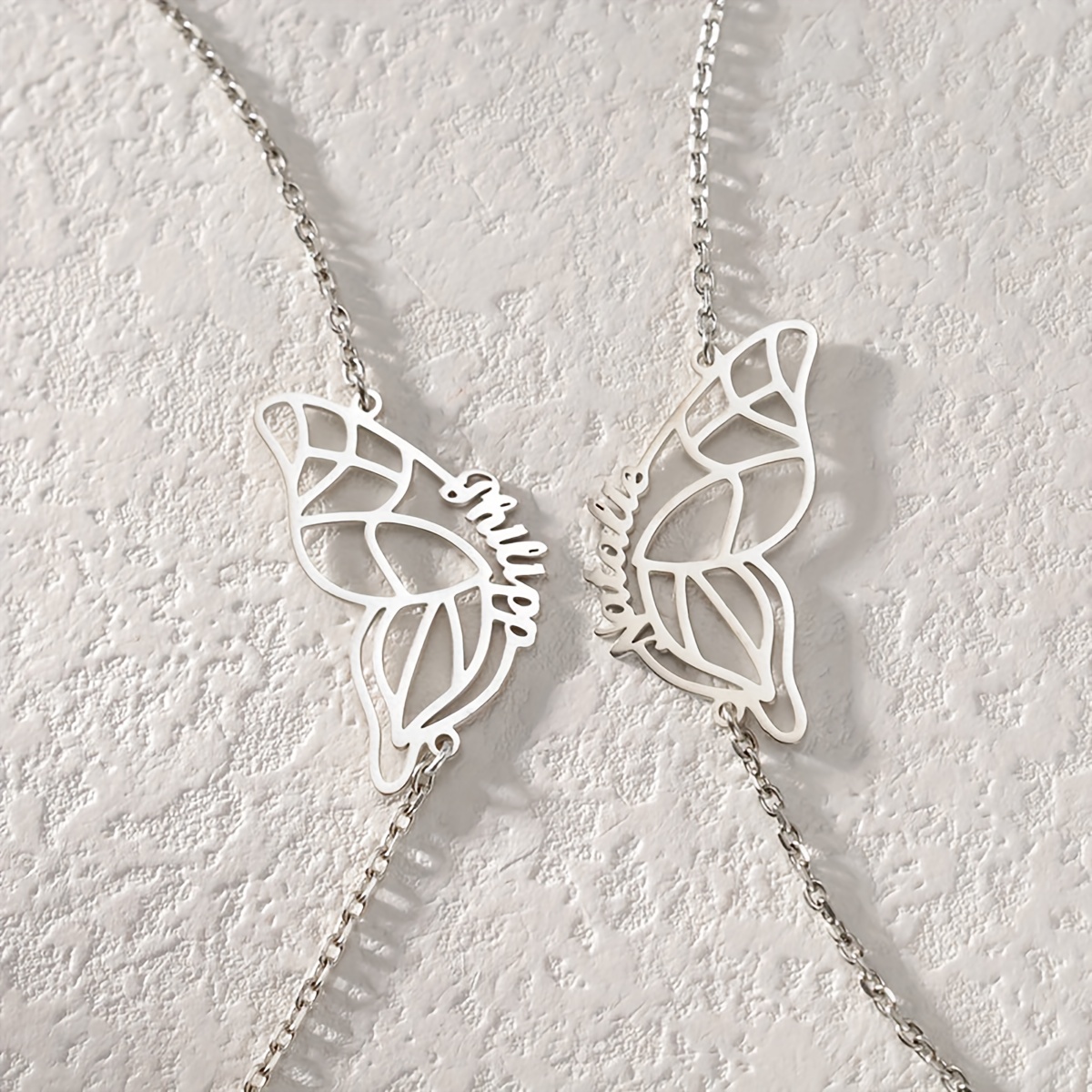 Personalized Couple Bracelets, BFF Butterfly Wings Design